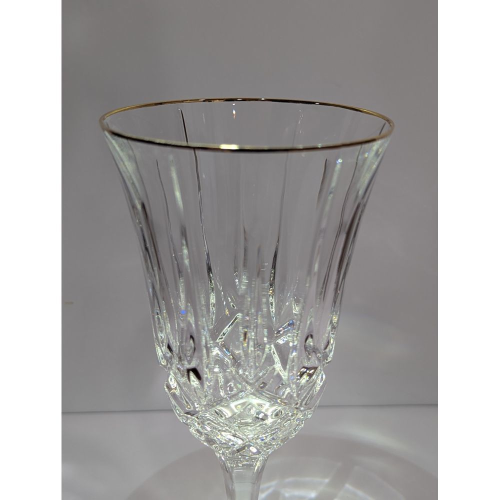 Noritake Rockford Gold Iced Tea Glass Crystal Clear Gold Rim 8 1/4" Discontinued